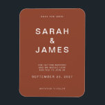 Terracotta Minimalist Modern Wedding Save the Date Magnet<br><div class="desc">Terracotta Minimalist Modern Wedding Save the Date Magnet. Personalise this save the date card with your details,  message and other information.</div>