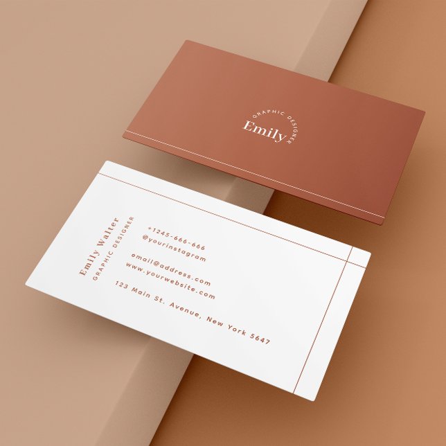 Terracotta Minimalist Professional Modern Business Card (Creator Uploaded)