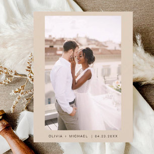 Terracotta Minimalist Save the Date Script Photo  Postcard