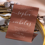 Terracotta minimalist script fall engagement party invitation<br><div class="desc">Simple minimalist script engagement party invitation in shades of terracotta,  rust brown,  earth tone colours for fall / autumn wedding. Please contact me if you need additional items.</div>