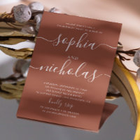 Terracotta minimalist script fall engagement party