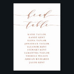 Terracotta Minimalist Script Seating Wedding Table Number<br><div class="desc">Customisable table number seating plan. It features a terracotta whimsical script and classic typography. Personalise by adding your own details. This minimalist table seating plan is perfect for weddings,  baby showers,  bridal showers,  birthdays,  and so much more.</div>