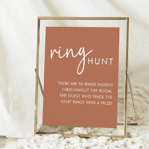 Terracotta Minimalist Script Shower Ring Hunt Poster