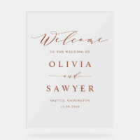 Terracotta Minimalist Script Wedding Welcome
