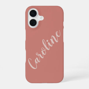 Terracotta Minimalist Typography Personalised Name iPhone 16 Case