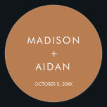 Terracotta Minimalist Wedding Favours Classic Round Sticker<br><div class="desc">Terracotta Minimalist Wedding Favours Classic Round Sticker . These stickers are perfect to add to favours or any other part of your wedding.</div>