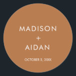 Terracotta Minimalist Wedding Favours Classic Round Sticker<br><div class="desc">Terracotta Minimalist Wedding Favours Classic Round Sticker . These stickers are perfect to add to favours or any other part of your wedding.</div>