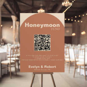 Terracotta Minimalist Wedding Honeymoon Fund  Poster