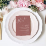 Terracotta Minimalist Wedding Menu Card<br><div class="desc">*** Please enter H014 in the store search to find all matching items *** Or visit our Terracotta Minimalist Collection. *** This high-quality design is easy to customise to match your wedding colours, styles and theme. For further customisation, please click the "Edit using Design Tool" link and use our design...</div>
