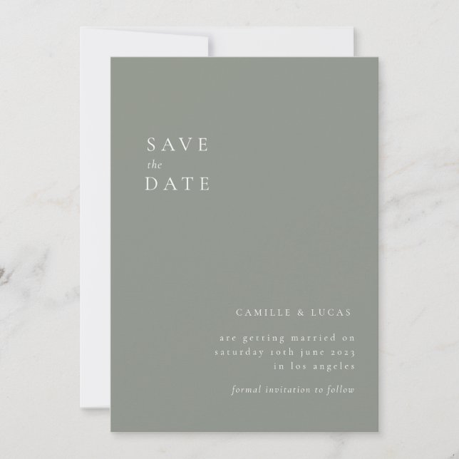 Terracotta Minimalist Wedding Save the date Invitation (Front)