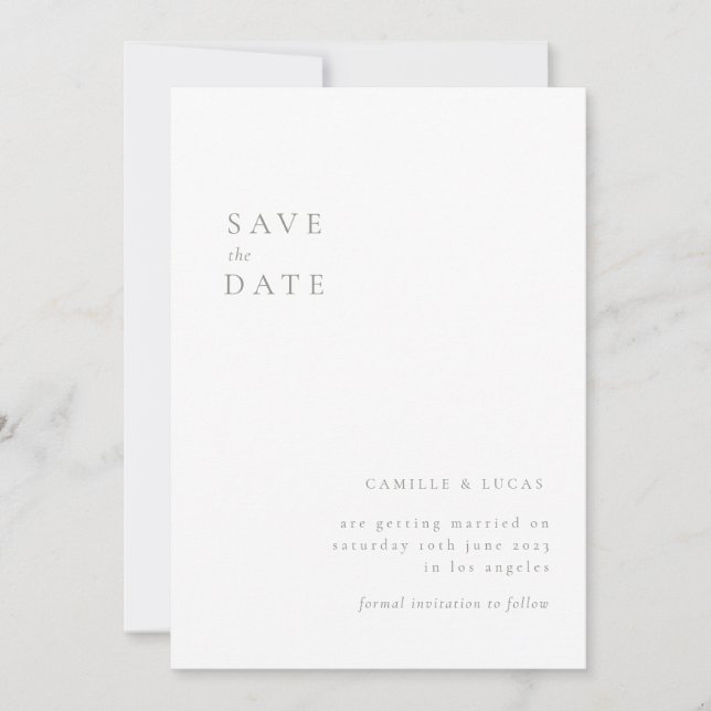 Terracotta Minimalist Wedding Save the date Invitation (Front)