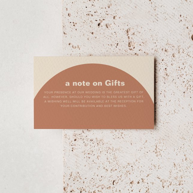 Terracotta Minimalist Wedding Wishing Well   Enclosure Card (Creator Uploaded)