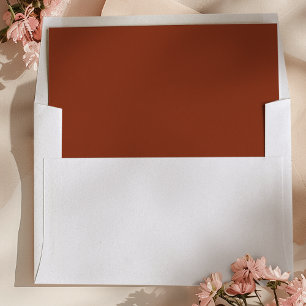 Terracotta Minimalistic Fall Leaf Return Address Envelope
