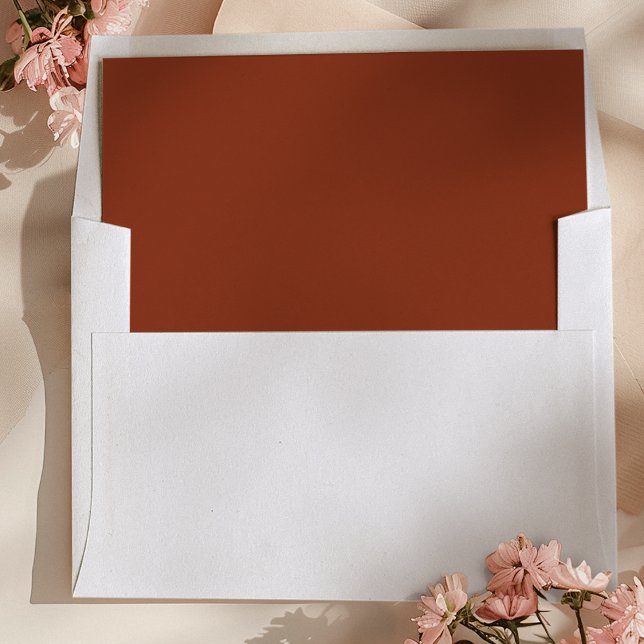 Terracotta Minimalistic Fall Leaf Return Address Envelope (Terracotta Minimalistic Fall Leaf Return Address Envelope by Painted Paperie
)