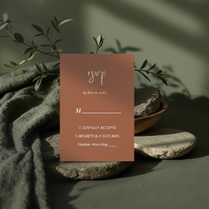 Terracotta minimalistic modern elegant rsvp card