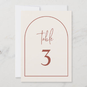 Terracotta Modern Arch Minimalist Table Number