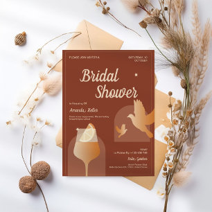 Terracotta Modern Bridal Shower Invitation