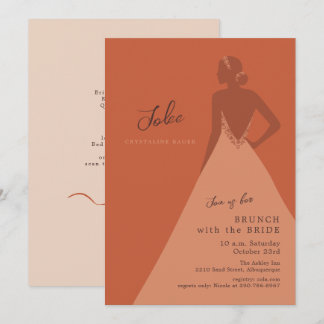 Terracotta Modern Bride Illustration Bridal Brunch Invitation