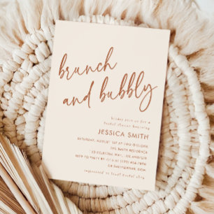 Terracotta Modern Brunch and Bubbly Bridal Shower Invitation