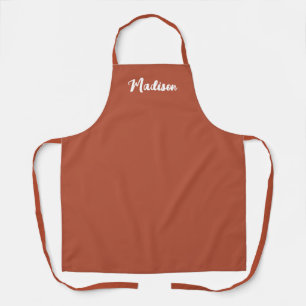 Terracotta Modern Chic Script Personalised Womens Apron