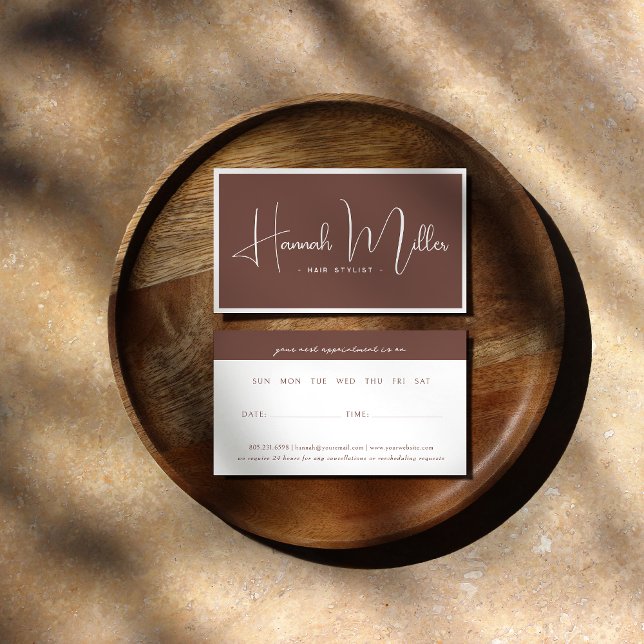 Terracotta | Modern Elegant Minimalist Appointment Business Card (Creator Uploaded)