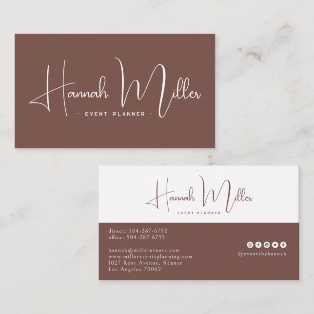 Terracotta | Modern Elegant Minimalist  Business Card (Front/Back)