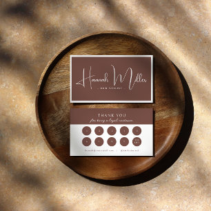 Terracotta   Modern Elegant Minimalist Loyalty  Business Card