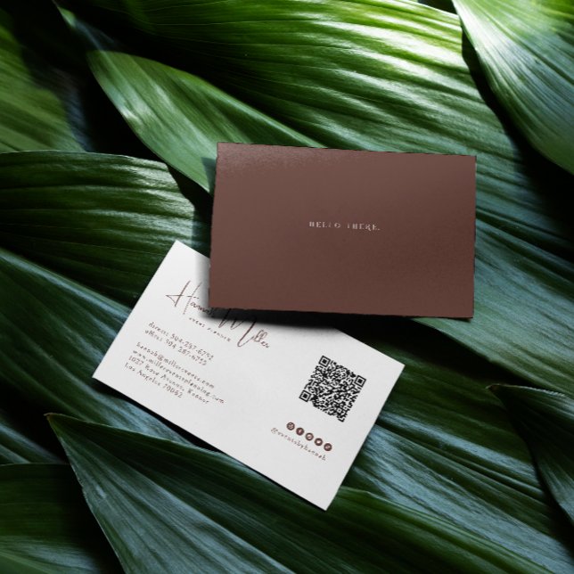 Terracotta | Modern Elegant Minimalist QR Code Business Card (Creator Uploaded)