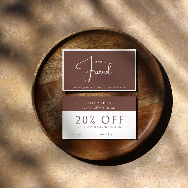 Terracotta | Modern Elegant Minimalist Referral  Business Card (Creator Uploaded)