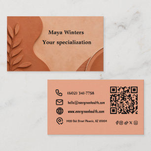 Terracotta Modern Elegant QR Code Business Card
