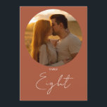 Terracotta Modern Minimalist Script Table Number<br><div class="desc">These terracotta minimalist elegant script double-sided photo table numbers are perfect for all celebrations. Designed by Thisisnotme©</div>