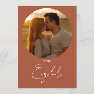 Terracotta Modern Minimalist Script Table Number