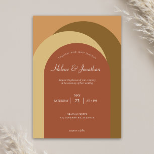 Terracotta Modern Minimalist Wedding Invitation