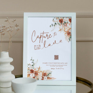 Terracotta Modern Script Capture The Love Wedding Poster