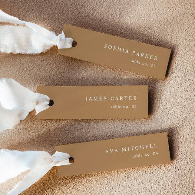 Terracotta Modern Wedding Name Place Cards (Delivered Untrimmed)