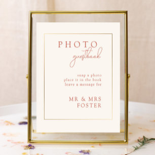 Terracotta Modern Wedding Photo Guestbook Sign