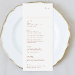 Terracotta Modern White Monogram Wedding Menu<br><div class="desc">slim menu to match the collection
*if you would like more paper options this design can be transferred to a slim program
*or for more help contact me</div>
