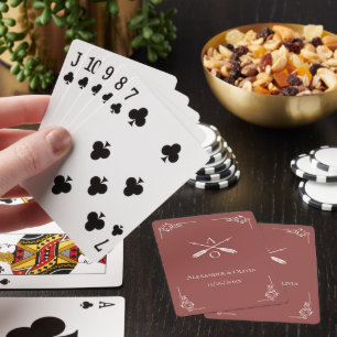Terracotta Monogram and Arrows Playing Cards