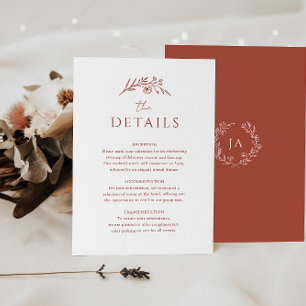 Terracotta Monogram Wedding Enclosure Card