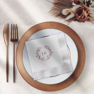 Terracotta Monogram Wedding Napkin