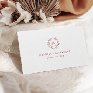 Terracotta Monogram Wedding Place Card