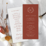 Terracotta Monogram Wedding Programme<br><div class="desc">Guide your guests seamlessly through the ceremony with our Terracotta Monogram Wedding Program. Incorporating the monogram,  order of events,  and simple typography,  this program serves as a keepsake that perfectly complements the overall wedding aesthetic. Ensure your loved ones are informed and engaged throughout the celebration.</div>