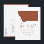 Terracotta Montana State Map QR Code Save the Date Announcement Postcard<br><div class="desc">Announce your Montana wedding in a bold and modern way with this QR Code Save the Date Postcard, featuring a sleek silhouette of the Montana state map. Perfect for couples planning a wedding in Montana's breathtaking landscapes, whether in the wide-open plains, majestic Rocky Mountains, or charming cities like Billings and...</div>