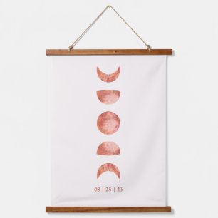 Terracotta Moon Phase Wedding Hanging Tapestry