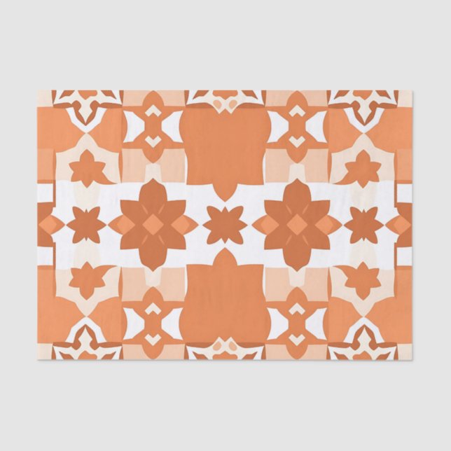 Terracotta Moroccan Tile Pattern Tissue Paper (Front)
