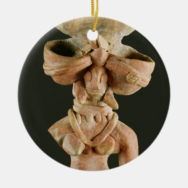 Terracotta Mother Goddess, Mohenjodaro, 2300-1750 Ceramic Tree Decoration (Front)