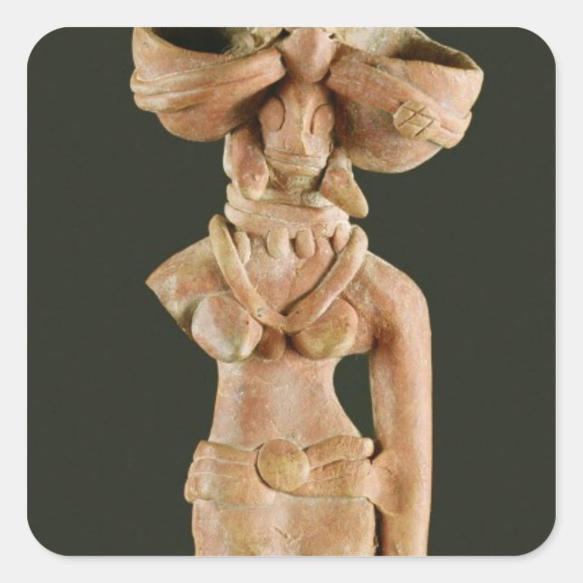 Terracotta Mother Goddess, Mohenjodaro, 2300-1750 Square Sticker (Front)