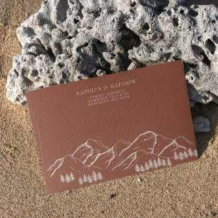 Terracotta Mountain Pine Tree Outdoor Wedding Envelope