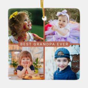 Terracotta Multi Photo Picture Grandpa Christmas  Ceramic Ornament