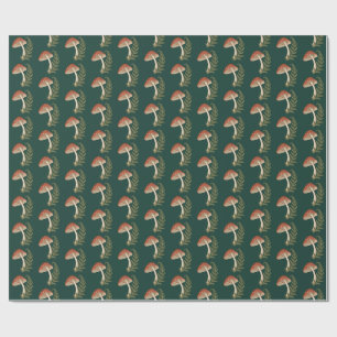 Terracotta Mushroom and Fern Gift Wrap